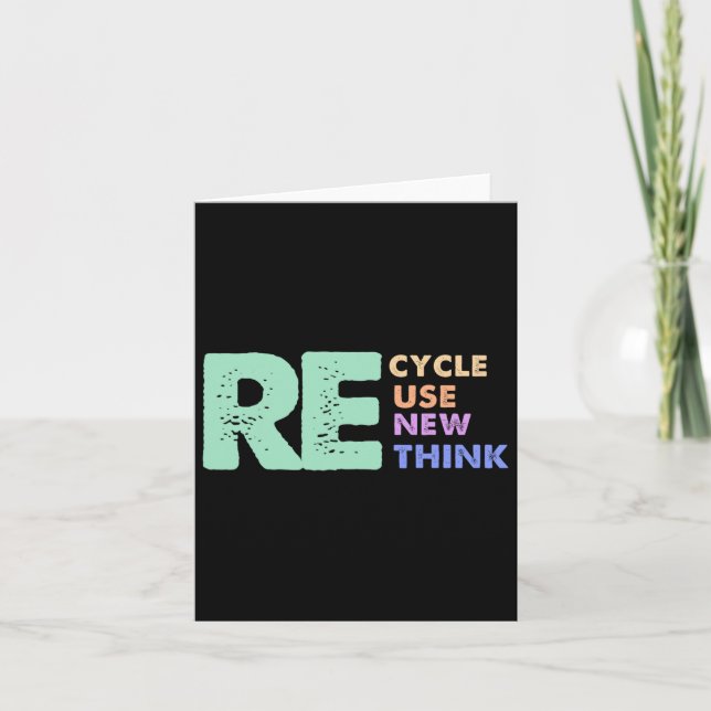 Retro Removed Meme Recycle Reuse Renew Rethink  Card (Front)