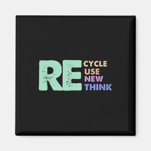 Retro Removed Meme Recycle Reuse Renew Rethink Magnet