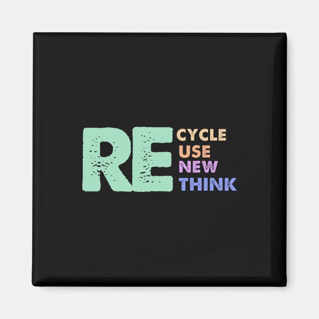 Retro Removed Meme Recycle Reuse Renew Rethink  Magnet (Front)