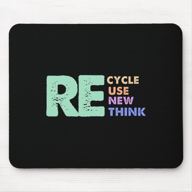 Retro Removed Meme Recycle Reuse Renew Rethink  Mouse Mat (Front)