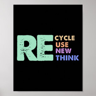 Retro Removed Meme Recycle Reuse Renew Rethink Poster