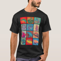 Retro Reptile Collage Snake Frog Turtle