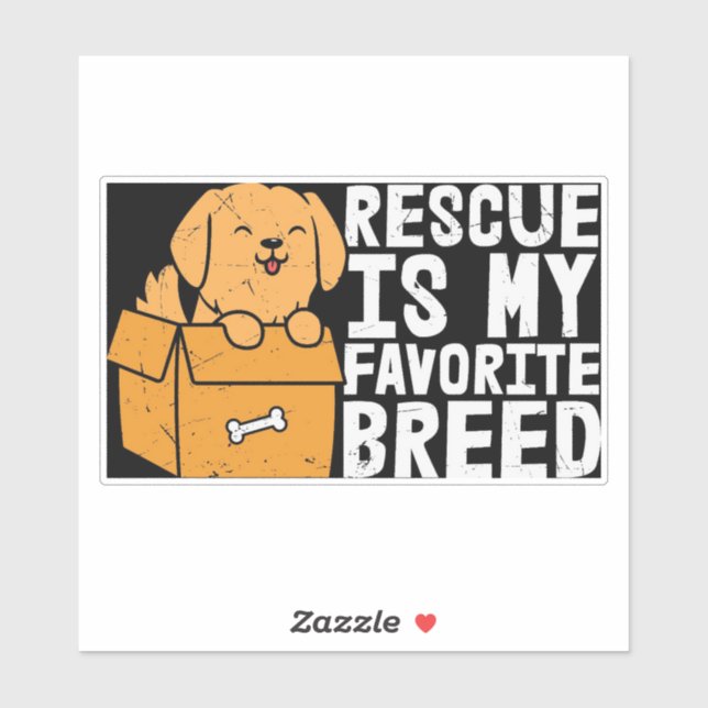 Retro Rescued Is My Favourite Breed Vinyl Sticker  (Sheet)