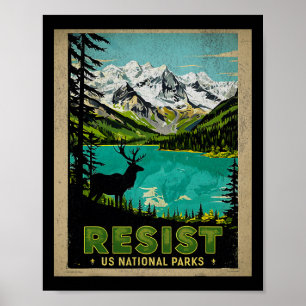Retro Resist Alt Us National Park Service - Protes Poster
