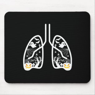 Retro Respiratory Therapist Rt Lung Ghost Pumpkin  Mouse Mat