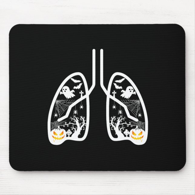 Retro Respiratory Therapist Rt Lung Ghost Pumpkin  Mouse Mat (Front)