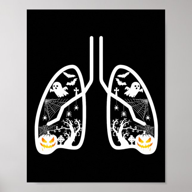 Retro Respiratory Therapist Rt Lung Ghost Pumpkin  Poster (Front)