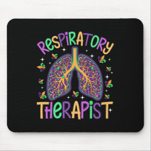 Retro Respiratory Therapy Rt Therapist Mardi Gras Mouse Mat