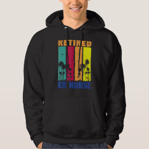 Retro Retired Er Nurse Nursing Retirement Rn Medic Hoodie