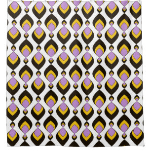 Retro, retro ornament shower curtain