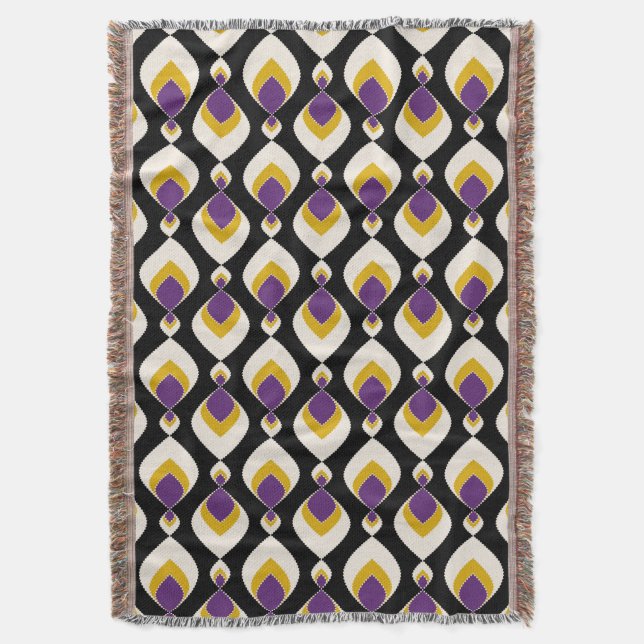 Retro, retro ornament throw blanket (Front Vertical)