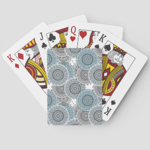 Retro, retro pattern, blue and grey, elegant playing cards
