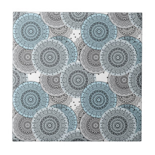 Retro, retro pattern, blue and grey, elegant tile