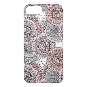 Retro, retro pattern, blue and pink, elegant iPhone 8/7 case