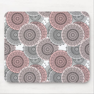 Retro, retro pattern, blue and pink,  elegant mouse mat