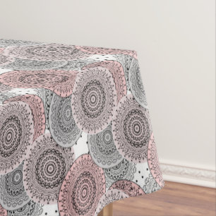Retro, retro pattern, blue and pink, elegant tablecloth