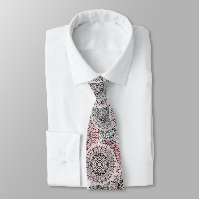 Retro, retro pattern, blue and pink,  elegant tie (Tied)