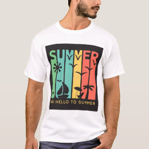 Retro Retro Sunset Summer Beach Silhouette Graphic T-Shirt