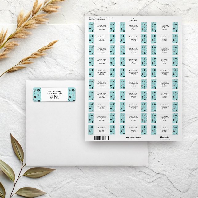 Retro Return Address (Retro 50s theme return address labels)