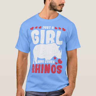 Retro Rhinoceros Just A Girl Who Loves Rhinos T-Shirt