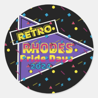 Retro Rhodes Pride Days 2024 Sticker