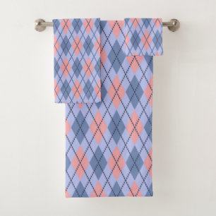 Retro rhombic pattern. bath towel set