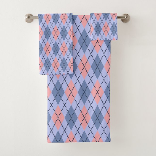 Retro rhombic pattern.  bath towel set (Insitu)
