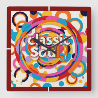 "Retro Rhythms" Square Wall Clock