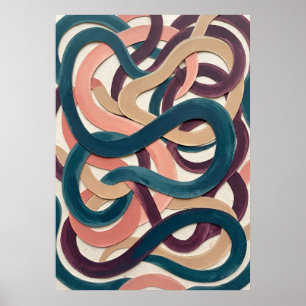 Retro Ribbon Abstract Wall Art Poster