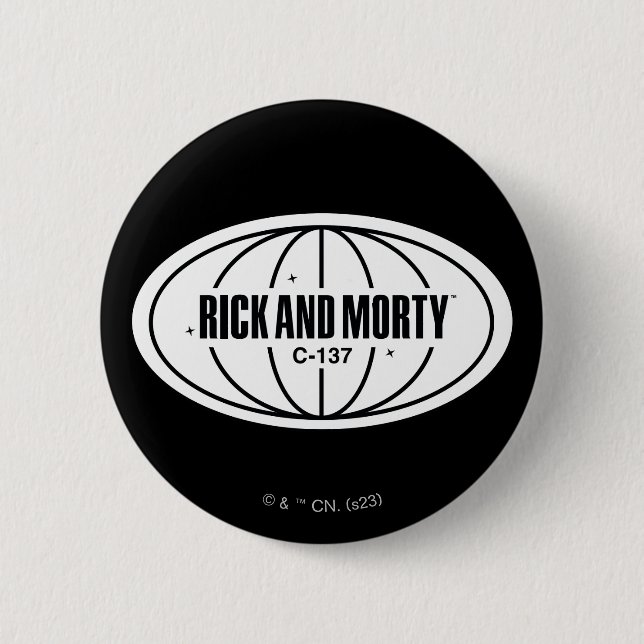 Retro Rick and Morty C-137 Dimension Badge (Front)