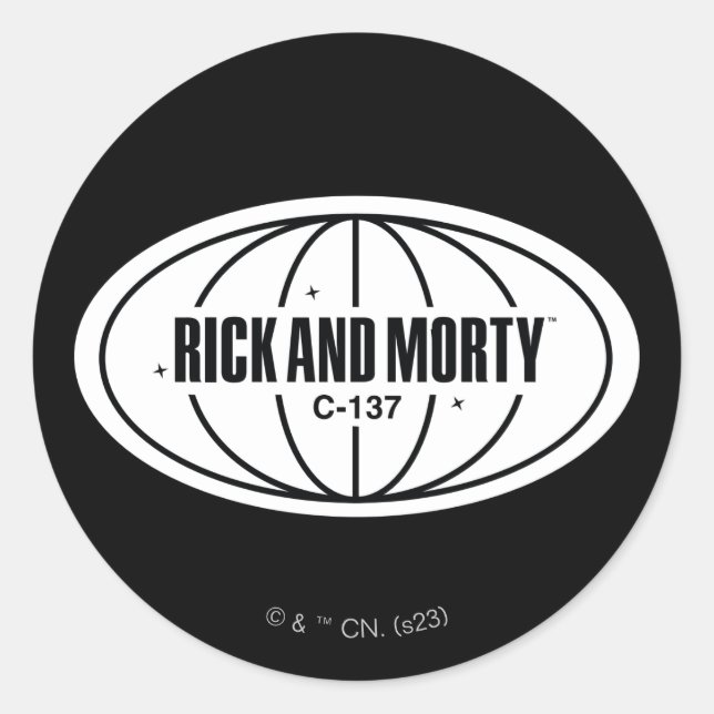 Retro Rick and Morty C-137 Dimension Badge Classic Round Sticker (Front)