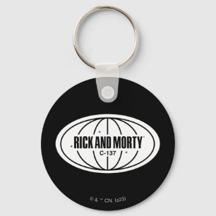 Retro Rick and Morty C-137 Dimension Badge Key Ring