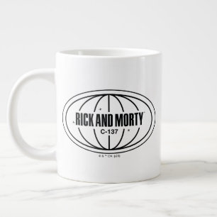 Retro Rick and Morty C-137 Dimension Badge Large Coffee Mug