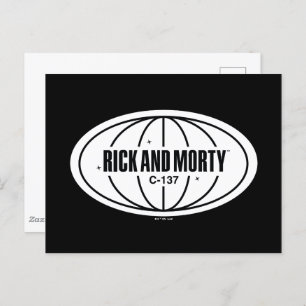 Retro Rick and Morty C-137 Dimension Badge Postcard