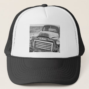 Retro Ride Vintage Black & White Truck Photo Trucker Hat