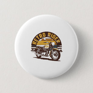 Retro Rider � Motorcycle 6 Cm Round Badge