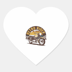 Retro Rider � Motorcycle Heart Sticker