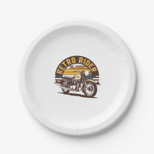 Retro Rider � Motorcycle Paper Plate