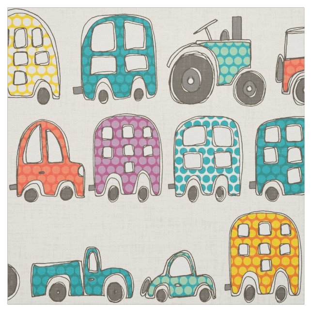 retro rides eggshell fabric (Swatch)