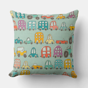 retro rides mint cushion