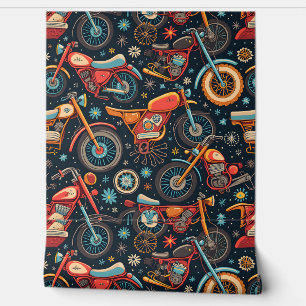 "Retro Riding: Motorbike Mosaic " Wallpaper