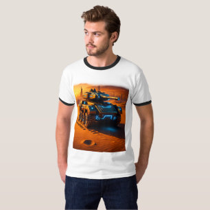 Retro Ringer Tee – Neon Tank in Dystopian Desert