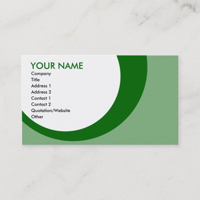 retro rings greens business card (Front)