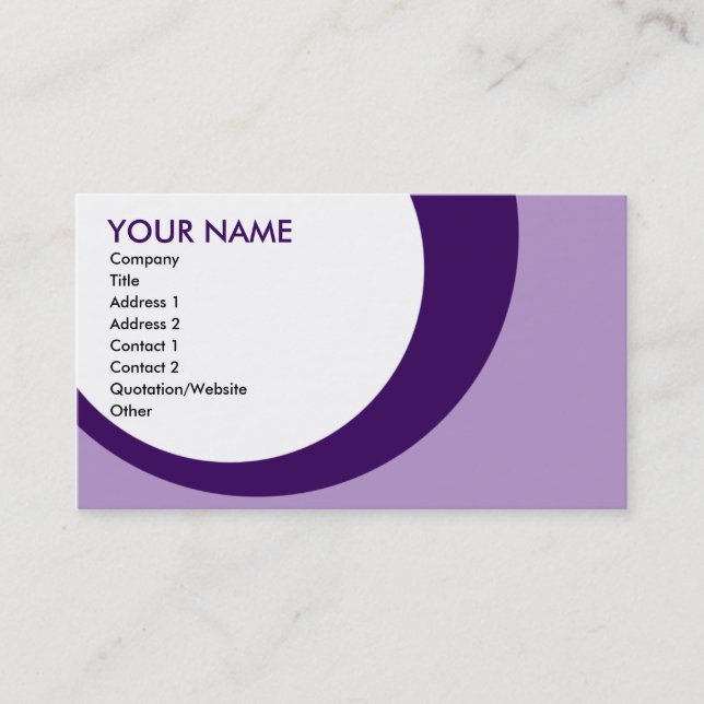 retro rings : purples business card (Front)