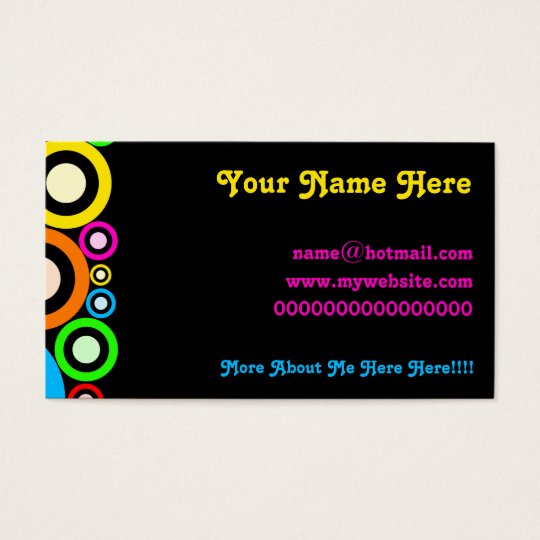 Retro Rings Wallpaper Business Card