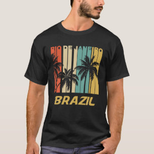Retro Rio de Janeiro Brazil Palm Trees Vacation T T-Shirt
