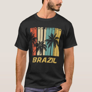 Retro Rio de Janeiro Brazil Palm Trees Vacation T  T-Shirt