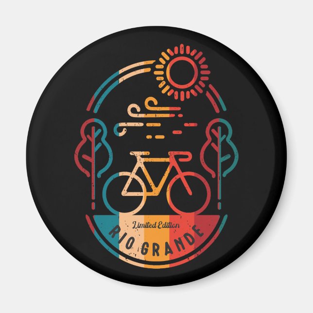 Retro Rio Grande Bike Trail. Magnet (Front)