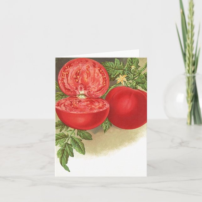 Retro Ripe Tomatoes Blank Cards Farmers Market (Front)