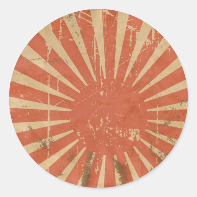 Retro Rising Sun Sticker (Front)